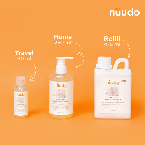 Nuudo Bubbly Kids Body and Face Wash / Sabun Mandi Anak Travel Size Home Size Refill
