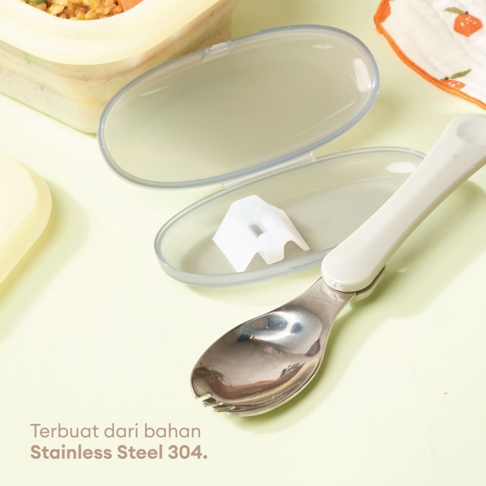 Little Dimple Kids Foldable Spork / Sendok Garpu Makan Lipat Anak MPASI Traveling
