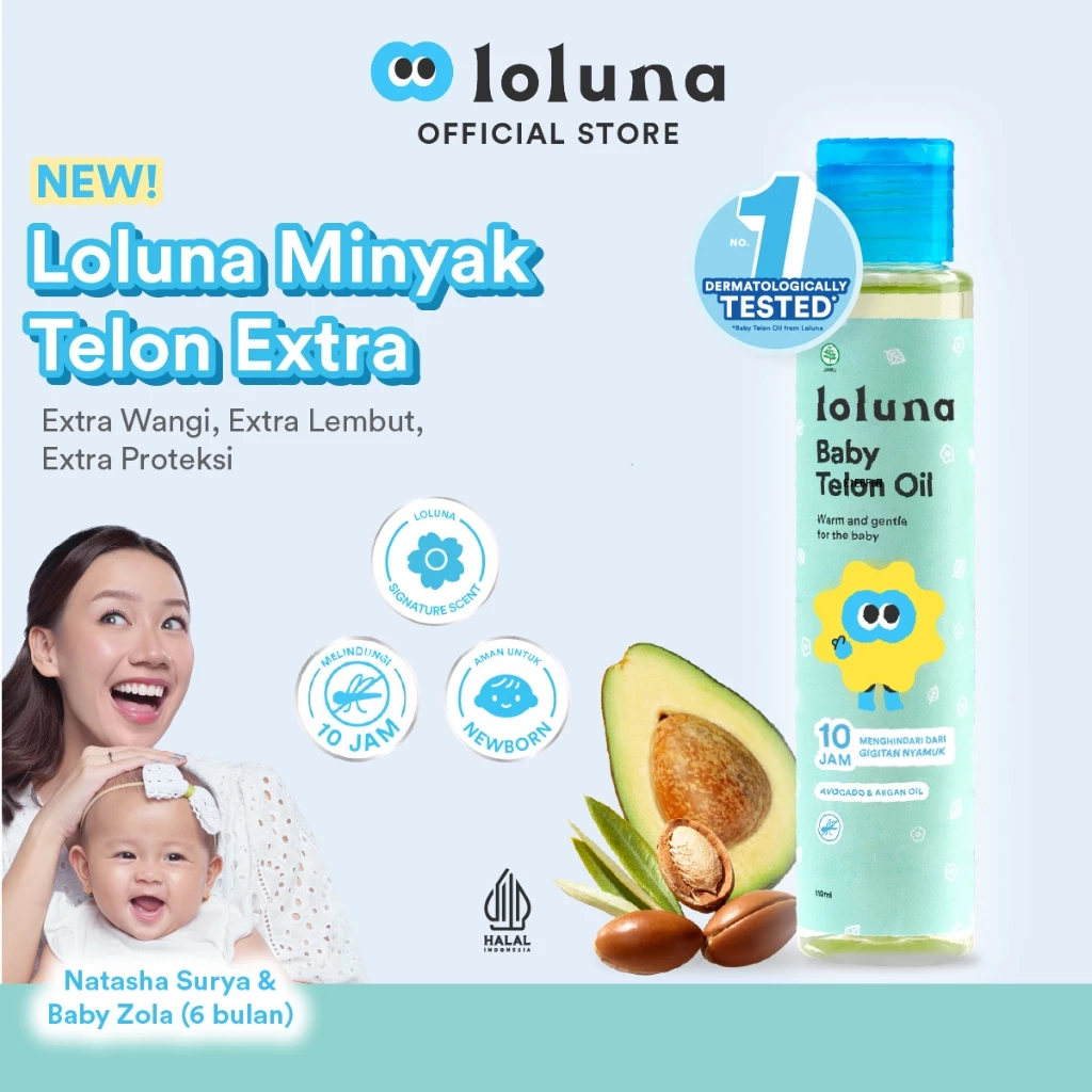 Loluna Baby Telon Oil Extra / Minyak Telon Penghangat Tubuh Anti Nyamuk Bayi