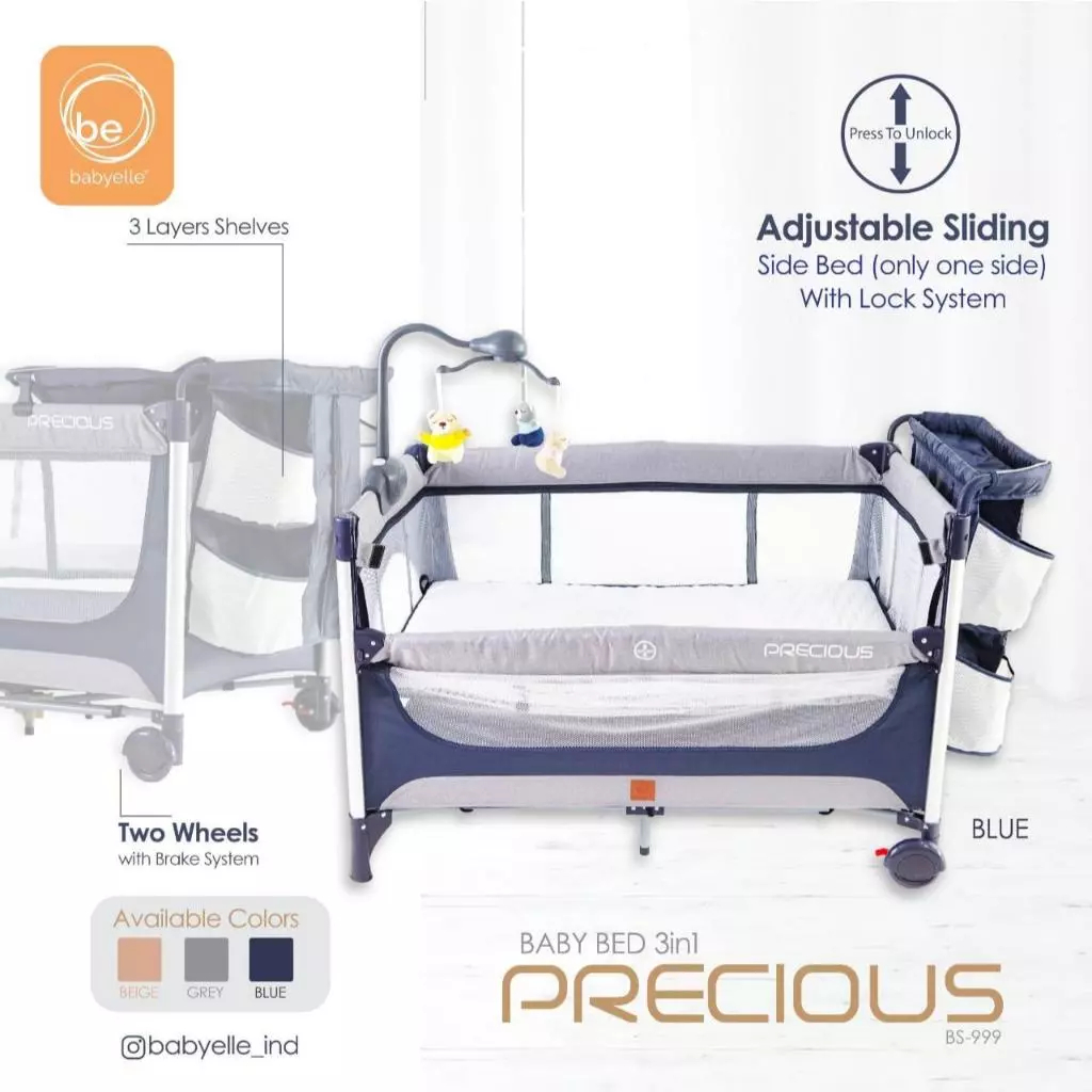 Babyelle Precious Deluxe 3 in 1 Baby Box BE 999 XLR | Ranjang Tidur Bayi