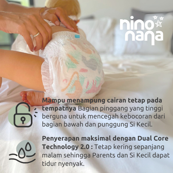 Nino Nana Premium Eco Baby Diapers Chlorine Free / Popok Bayi