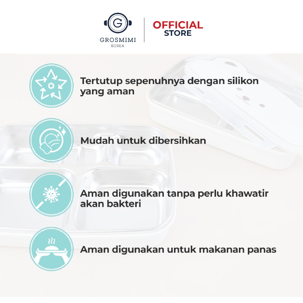 Grosmimi Stainless Kiddie Lunch Box / Kotak Bekal Makan Anak
