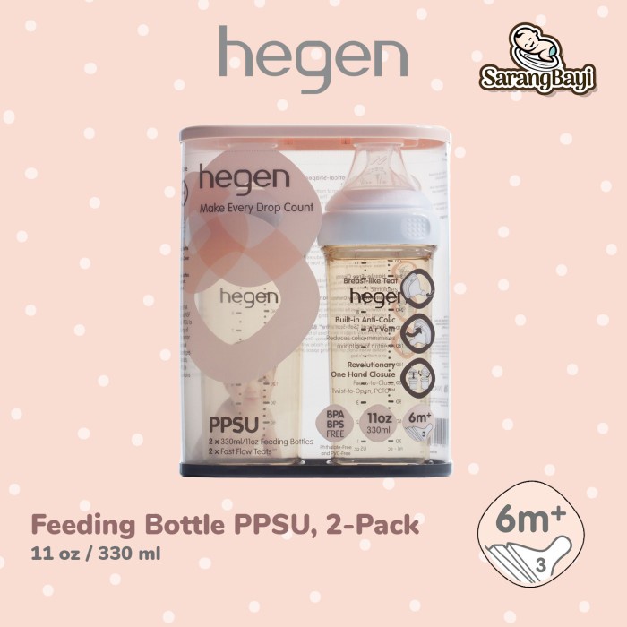 Hegen PCTO Feeding Bottle PPSU 11oz 330ml Isi 2 / Botol Susu Bayi