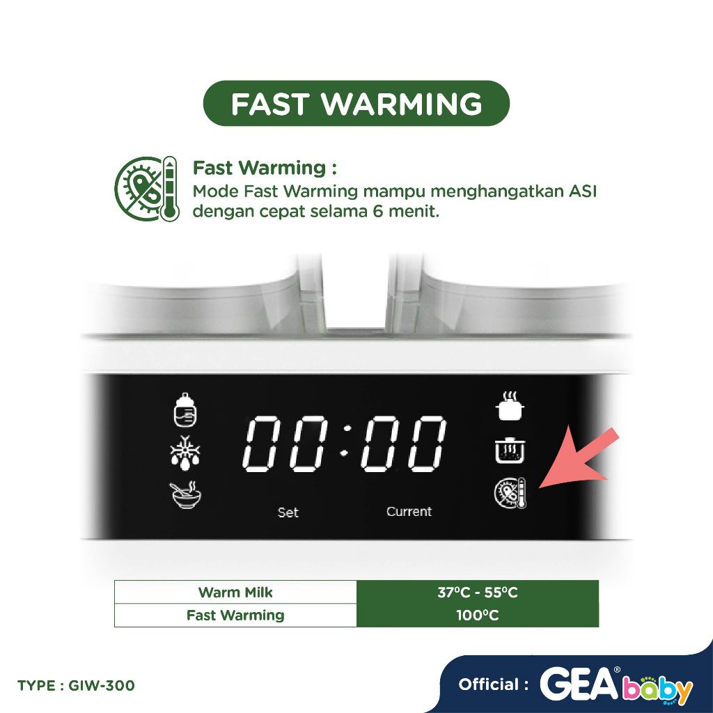 GEA Baby Instant Multifunction Warmer Sterilizer GIW 300 / Mesin Penghangat Sterilisasi Multifungsi