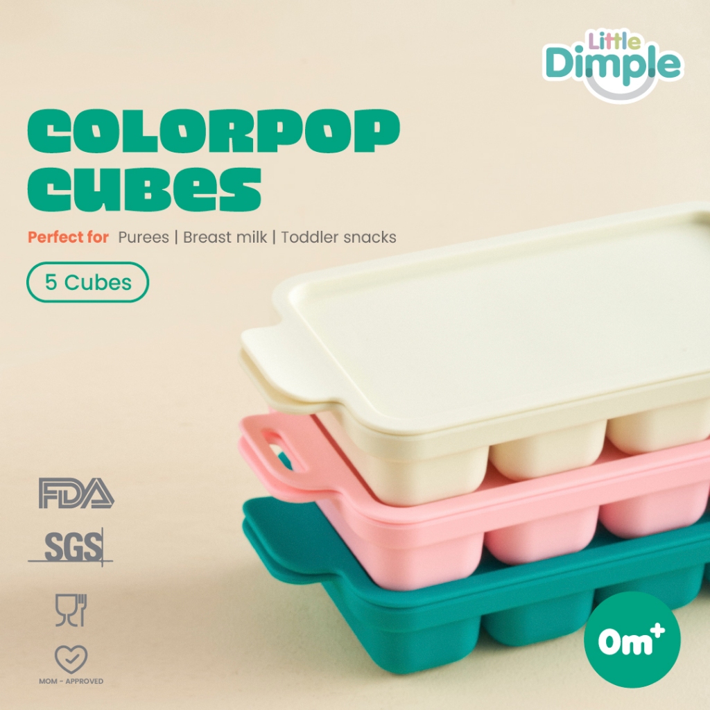 Little Dimple Colorpop Cubes / 4 Cubes 5 Cubes | Wadah Cetakan Mpasi Kaldu Beku