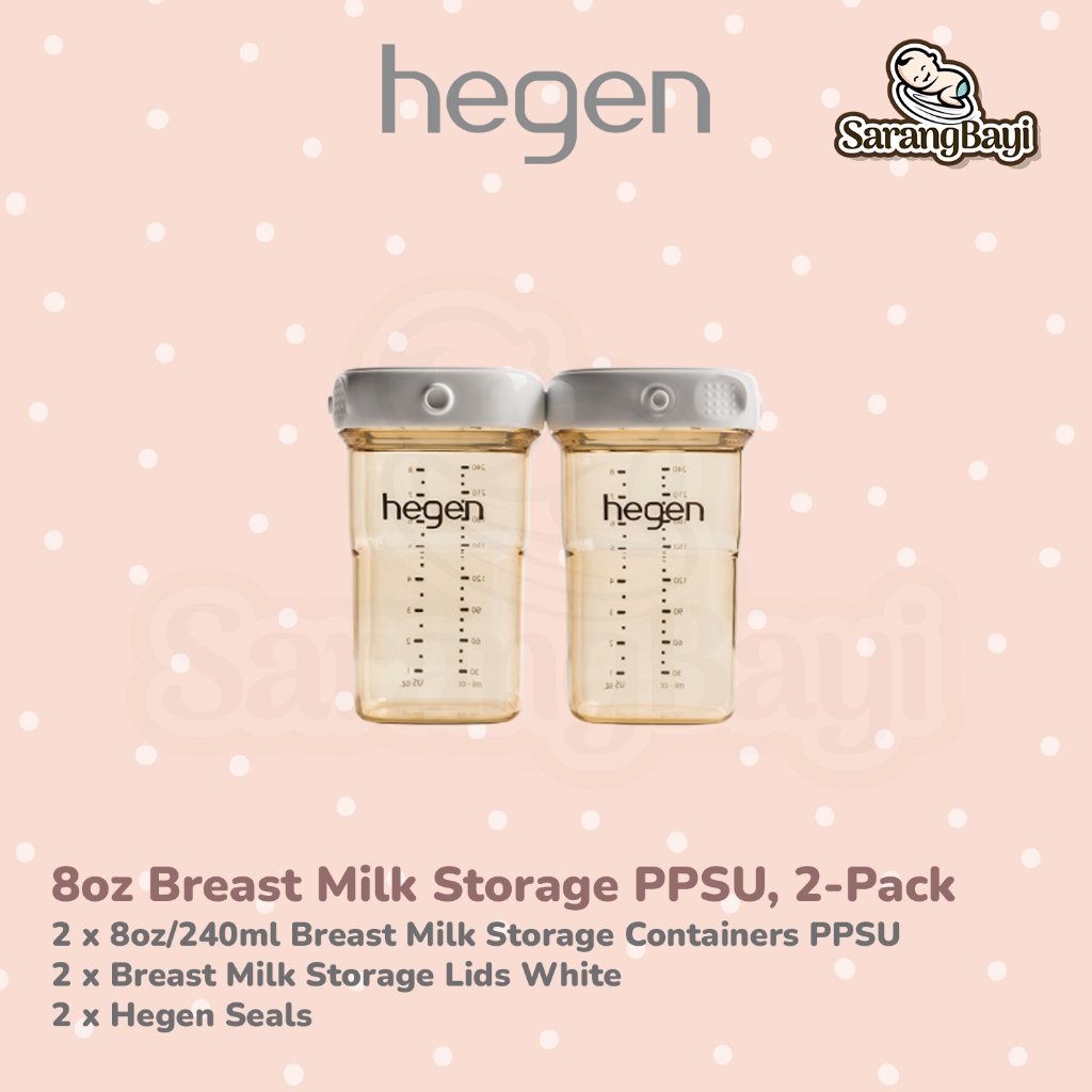 Hegen PCTO Breast Milk Storage PPSU 8oz 240ml Isi 2 / Wadah Botol Penyimpanan Asi / Tempat Snack Bayi
