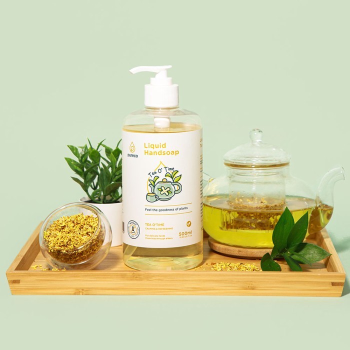 Pureco Liquid Handsoap Tea O Time / Vanilla / Sabun Cuci Tangan Anak Cair Travel Size Home Size Refill Pouch