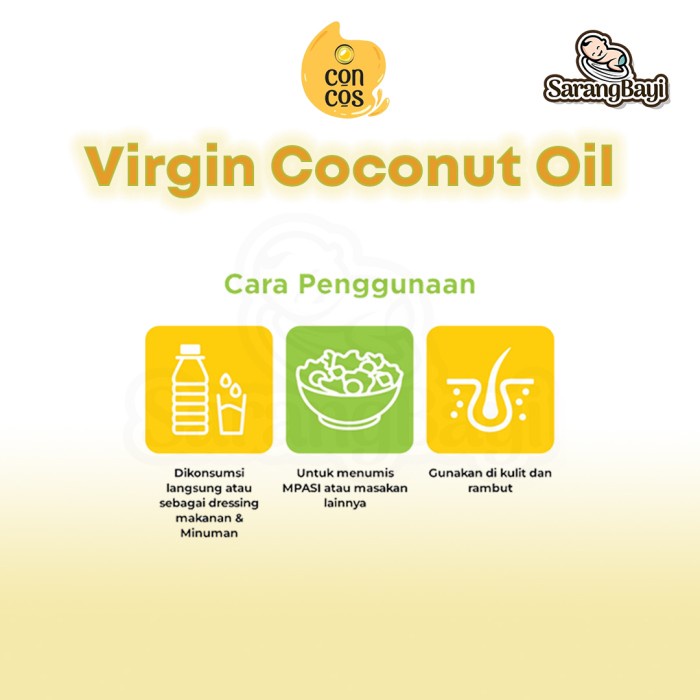 Concos Virgin Coconut Oil /  Minyak Kelapa Murni / VCO MPASI