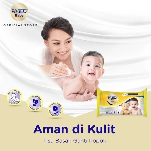 Paseo Baby Wipes Jojoba Oil Chamomile Extract / Wet Tissue / Tisu Basah Paseo