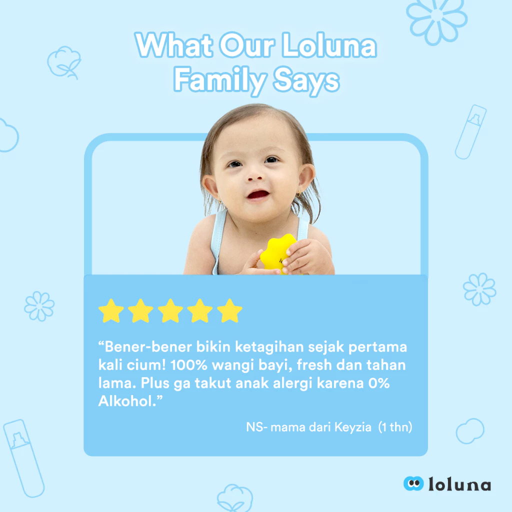 Loluna Baby Cologne Non Alcohol / Parfum Anak Bayi Tanpa Alkohol