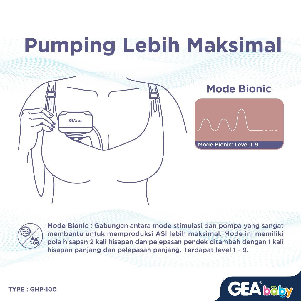 GEA Baby Cello Veola Handsfree Breastpump GHP 100 | Pompa Asi Elektrik / Portable Wearable Pumping