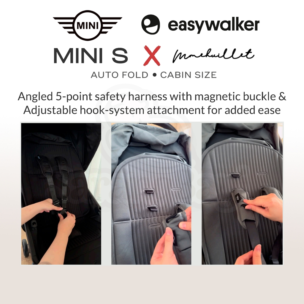 Easywalker Mini S Mmehuillet / Rockey S Autofold Cabin Size Stroller | Picadilly Black Sutton Peanuts Snoopy Grey Candy Pink