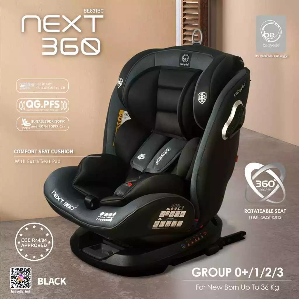 Babyelle Next 360 Isofix Rotating Car Seat BE 831 | Tempat Duduk Mobil Anak Bayi