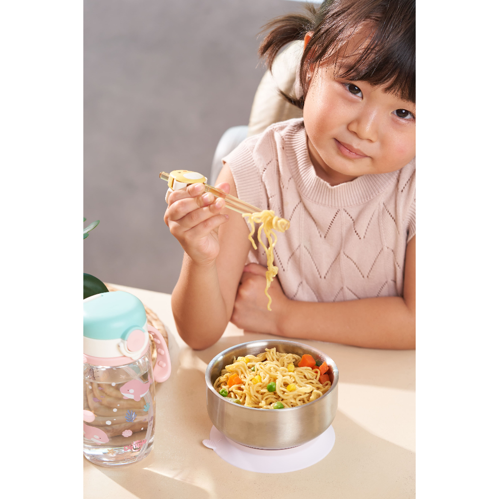 Little Dimple Pure Series Stainless Steel SUS304 Divided Suction Plate / Suction Bowl | Peralatan Makan Piring Sekat / Mangkok Anak Bayi Mpasi