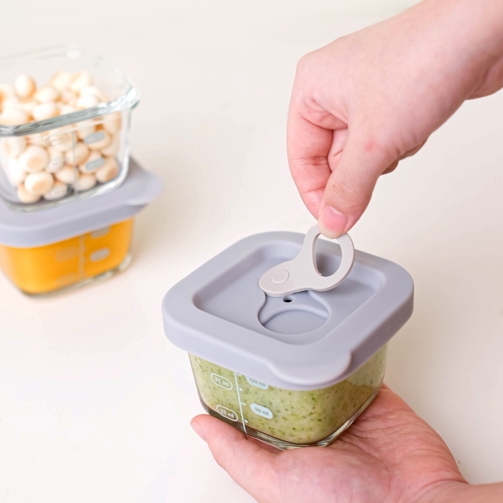 Little Dimple Baby Food Container with Silicone Lid Mpasi Snack Isi 4