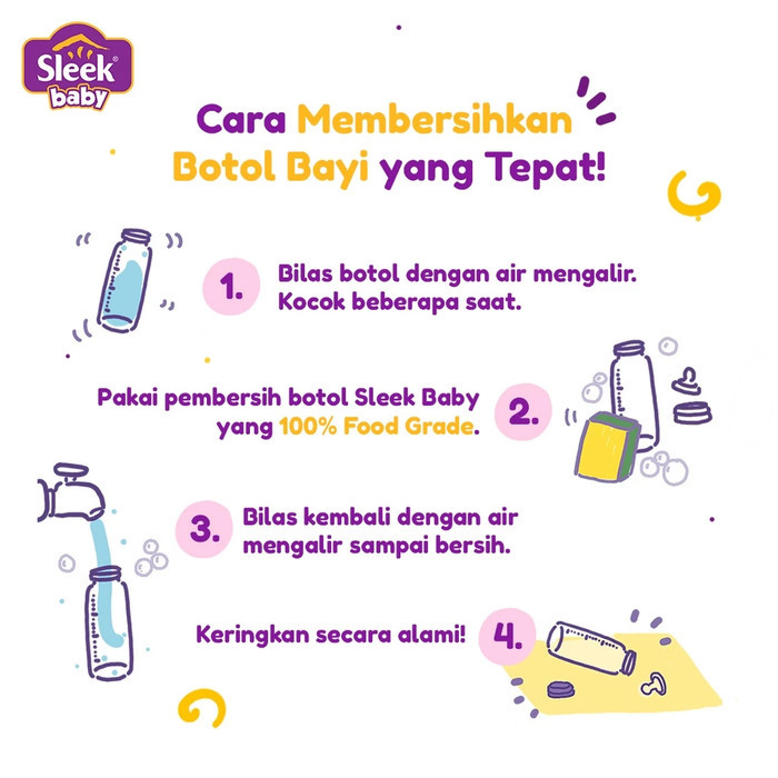 Sleek Baby Bottle Nipple and Accessories Cleanser / Pembersih Botol Dot Susu Bayi