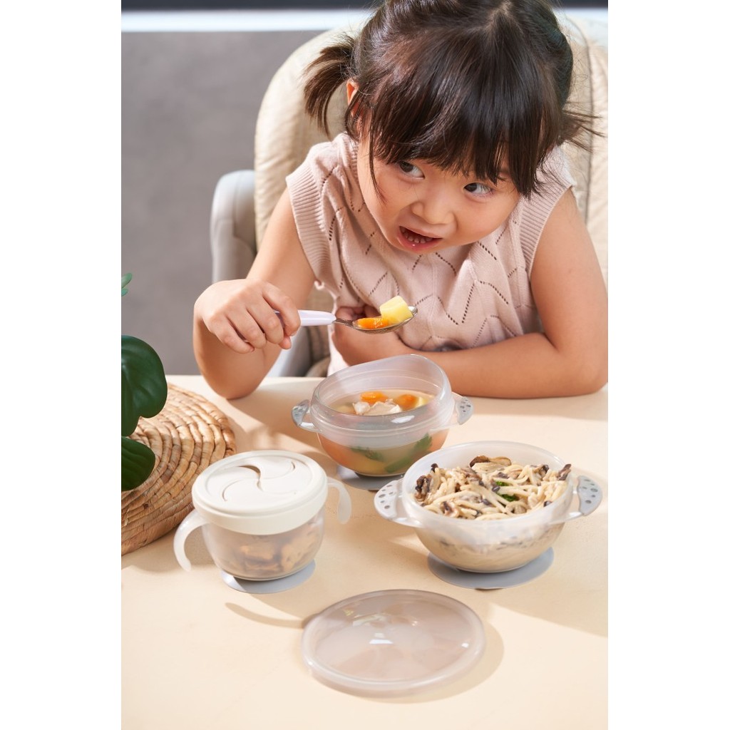 Little Dimple 3in1 Mess Free Bowl Set / Set Mangkuk Mangkok Makan Anak Bayi