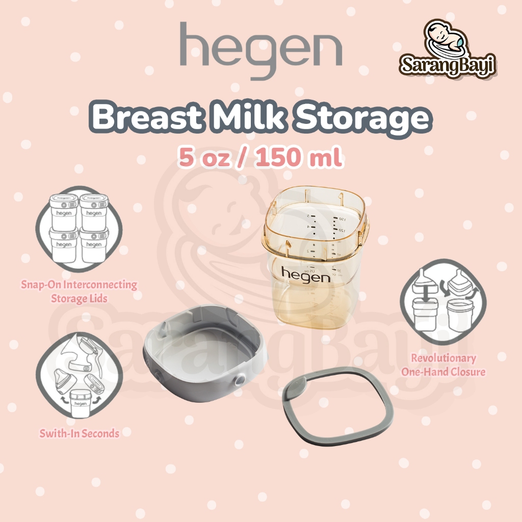 Hegen PCTO Breast Milk Storage PPSU 5oz 150ml Isi 4 / Wadah Botol Penyimpanan Asi /  Tempat Snack Bayi