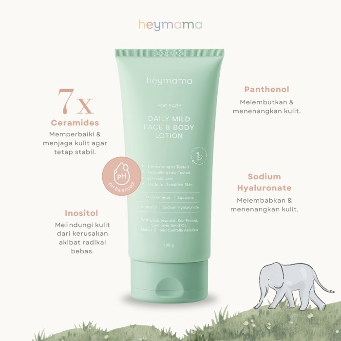 Heymama Daily Mild Face and Body Lotion / Losion Bayi Kulit Sensitif