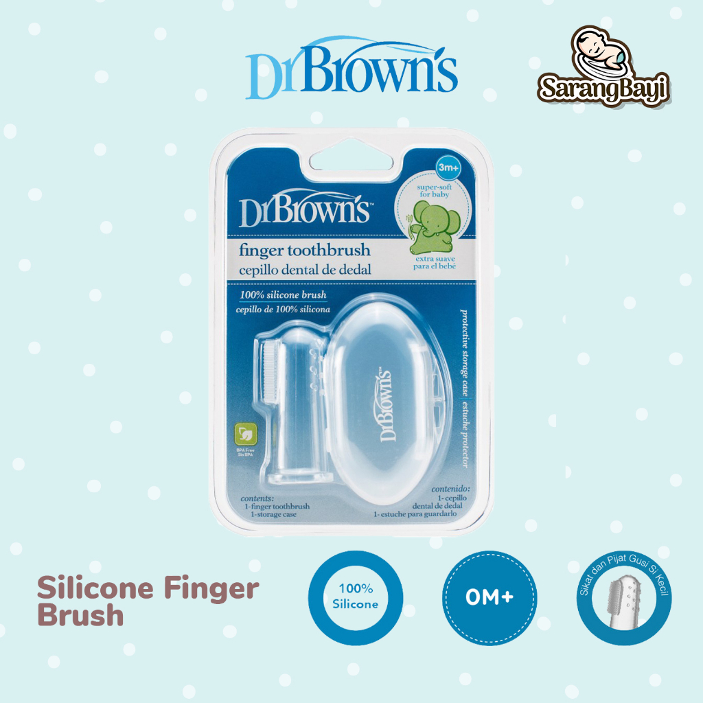 Dr Browns Silicone Finger Toothbrush with Case Sikat Gigi Bayi