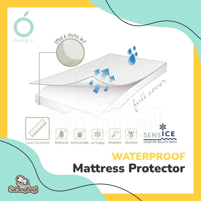 Dooglee Waterproof Mattress Protector Size 87 x 52 cm