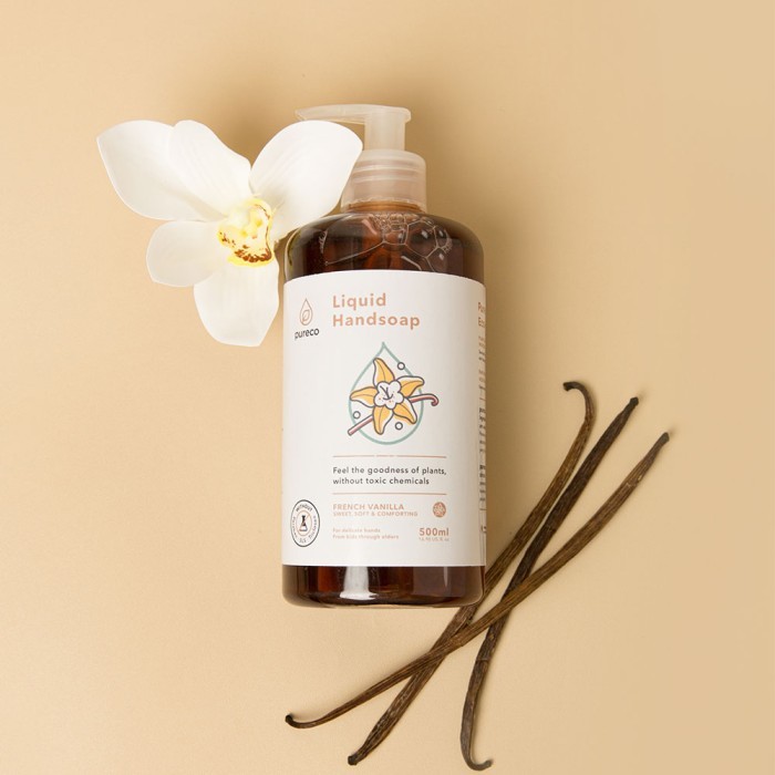 Pureco Liquid Handsoap Tea O Time / Vanilla / Sabun Cuci Tangan Anak Cair Travel Size Home Size Refill Pouch