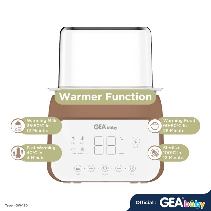 GEA Baby Smart Digital Bottle Warmer and Sterilizer GW 150 / Pemanas Botol Susu / Mesin Sterilisasi