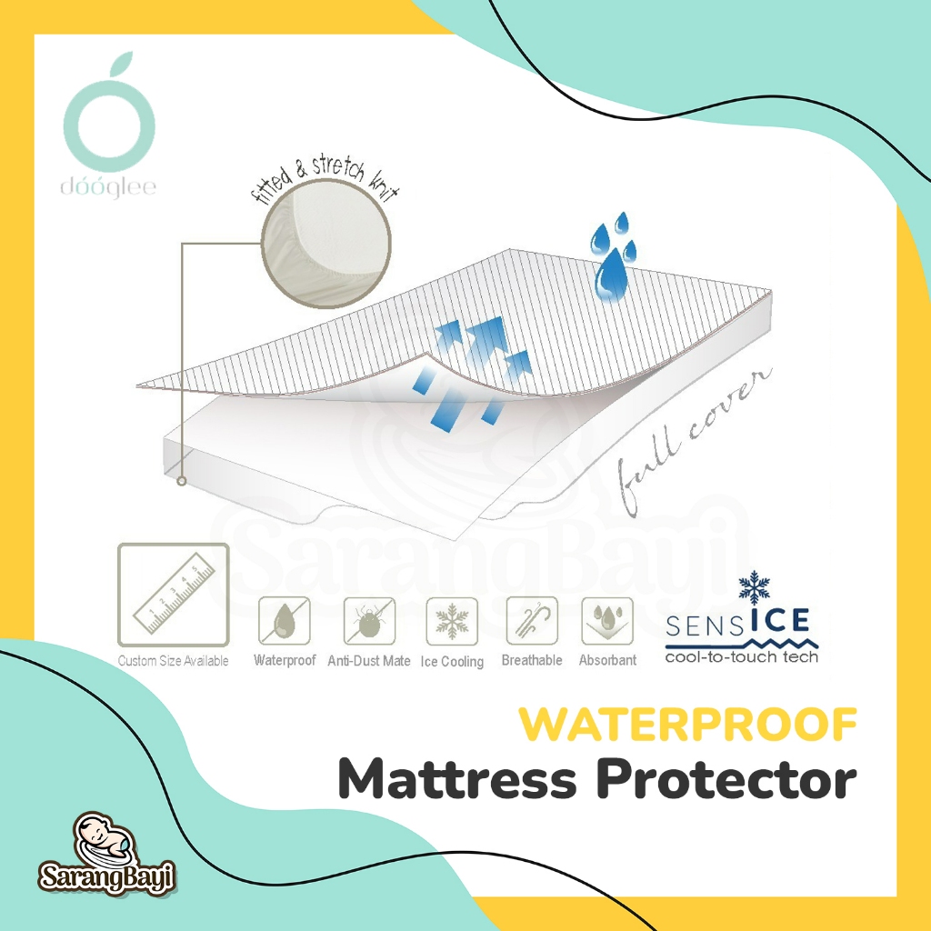 Dooglee Waterproof Mattress Protector Size 150 x 150 cm