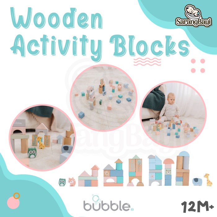 Bubble Wooden Activity Blocks / Building Blocks / Mainan Edukasi Anak