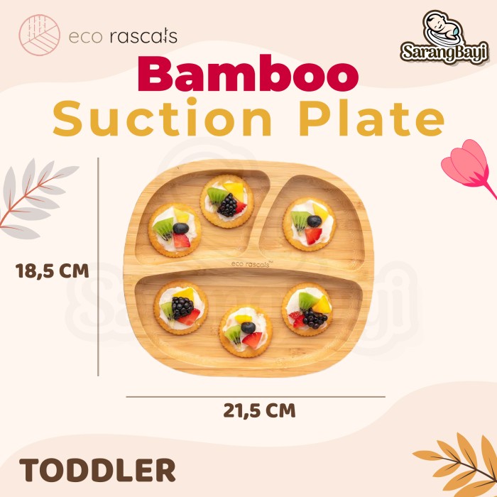 Eco Rascals Bamboo Toddler Suction Plate / Piring Suction Anak