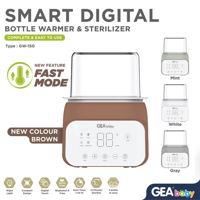 GEA Baby Smart Digital Bottle Warmer and Sterilizer GW 150 / Pemanas Botol Susu / Mesin Sterilisasi