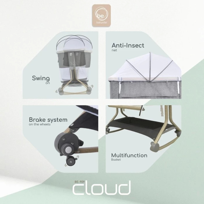 Babyelle Cloud Baby Box Deluxe 3 in 1 BE 909 | Tempat Tidur Bayi