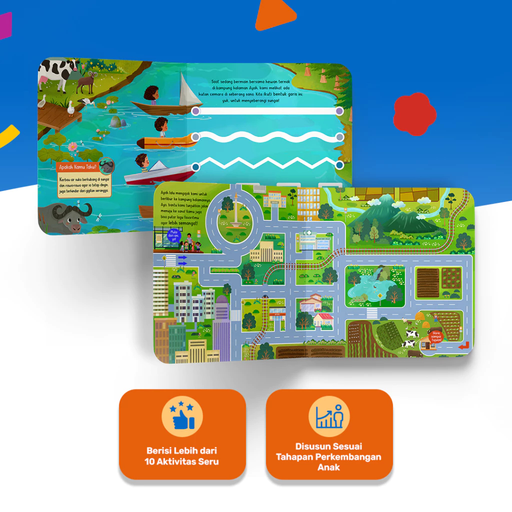 Tentang Anak Activity Busy Book / Velcro Sticker Busy Book Stiker Lepas Pasang / Wipe and Clean Board Book / Buku Aktivitas Anak Hewan Transportasi Senandung Kejora / Quiet Book