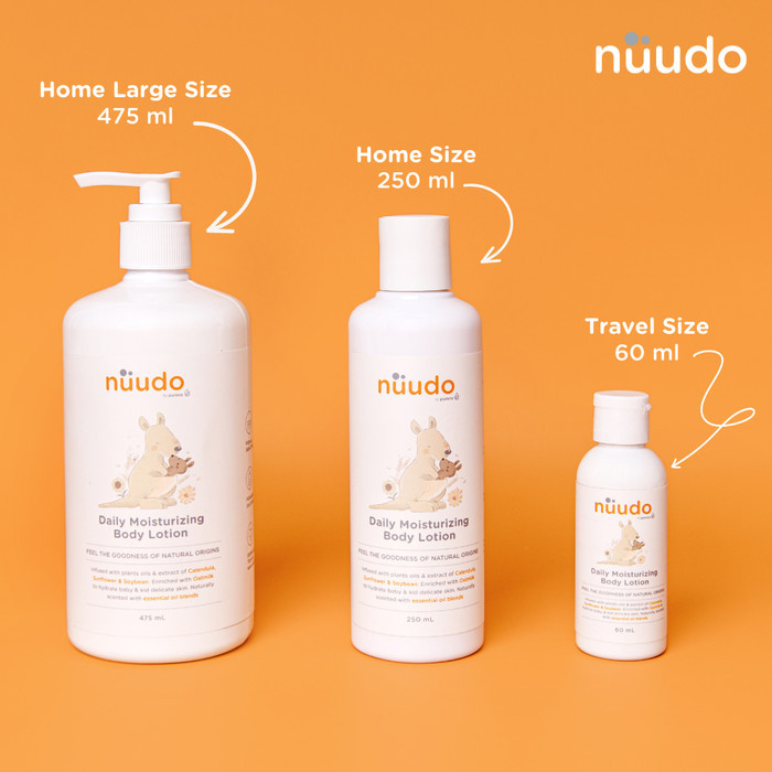 Nuudo Daily Moisturizing Body Lotion / Baby Lotion Krim Moisturizer Bayi Travel Size Home Size