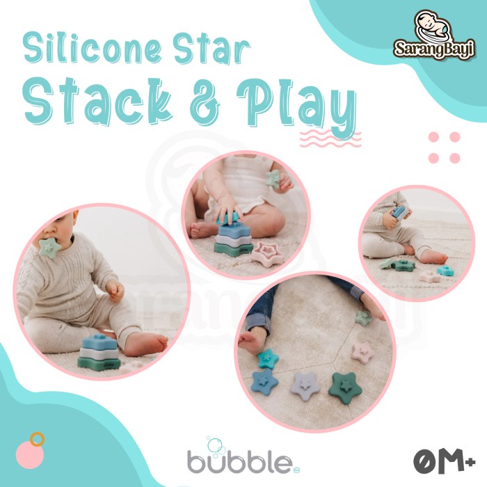 Bubble Silicone Star Stack & Play / Stackable Mainan Montessori Anak