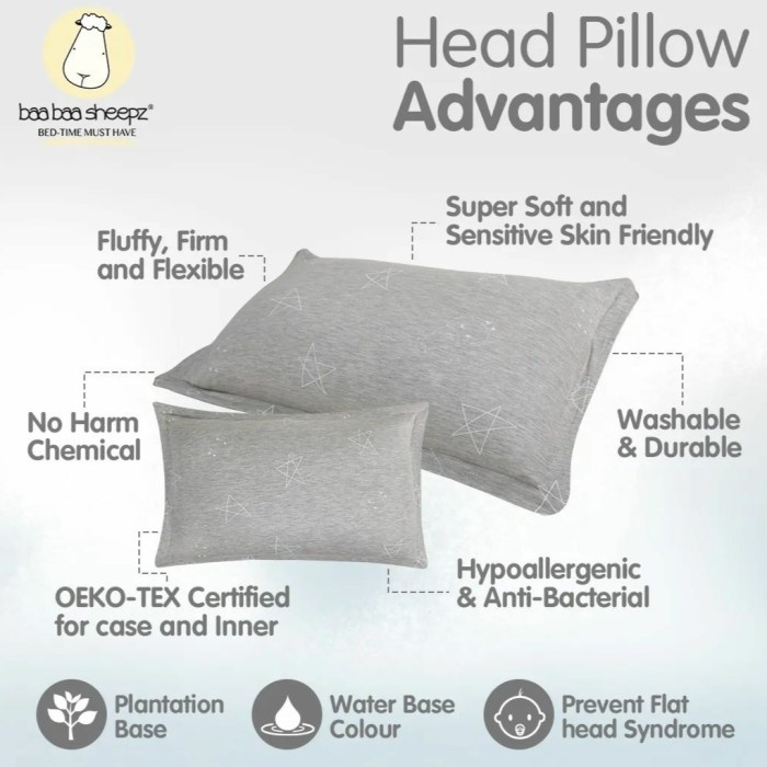 Baabaasheepz Head Pillow / Bantal Tidur Kepala Anak Bayi Baby Kids Adult Dewasa Classic Peanuts