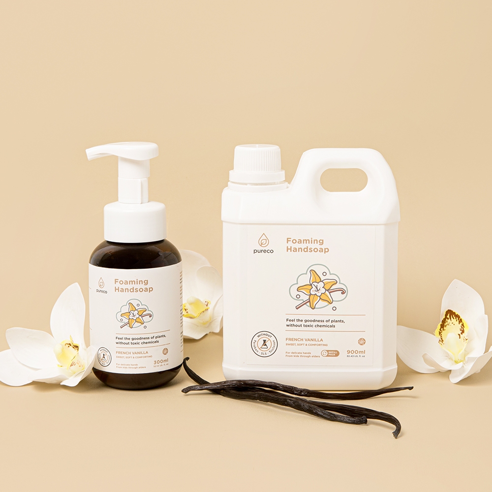 Pureco Foaming Handsoap French Vanilla / Sabun Cuci Tangan Busa Home Size Refill Size
