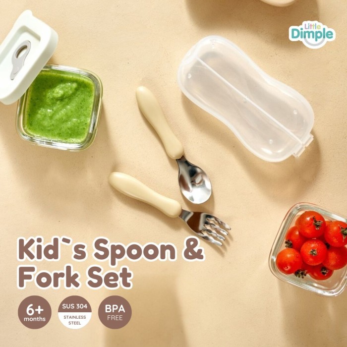 Little Dimple Kids Spoon and Fork Set / Sendok Garpu Makan / Alat Makan Anak