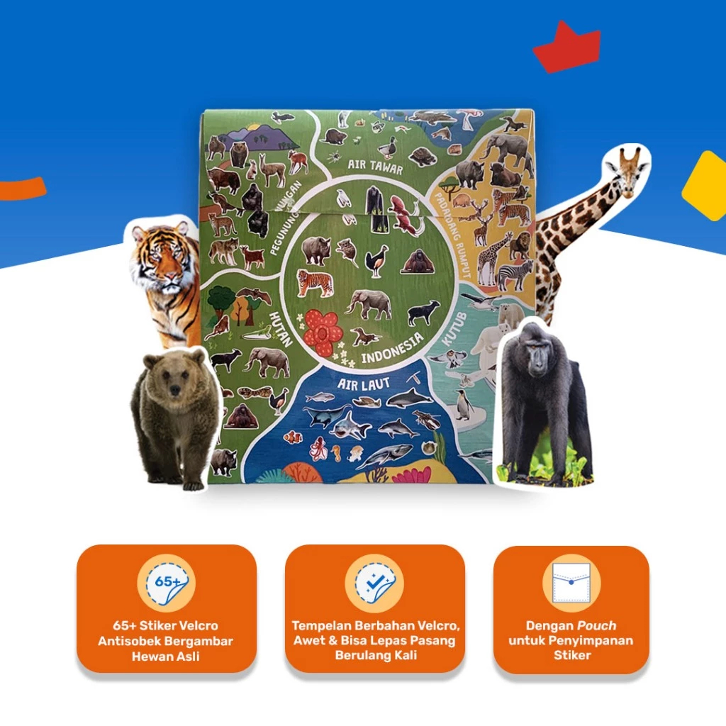 Tentang Anak Activity Busy Book / Velcro Sticker Busy Book Stiker Lepas Pasang / Wipe and Clean Board Book / Buku Aktivitas Anak Hewan Transportasi Senandung Kejora / Quiet Book