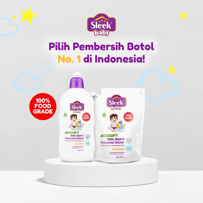 Sleek Baby Bottle Nipple and Accessories Cleanser / Pembersih Botol Dot Susu Bayi