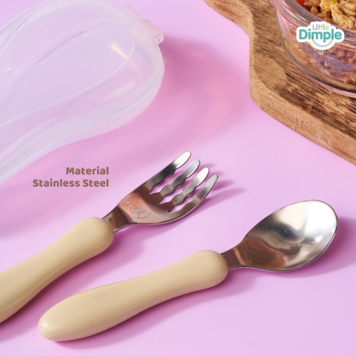 Little Dimple Kids Spoon and Fork Set / Sendok Garpu Makan / Alat Makan Anak