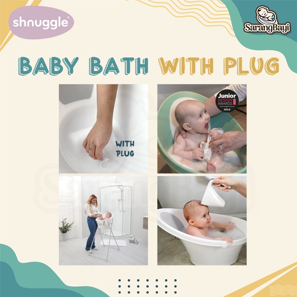 Shnuggle Baby Bath With Plug Complete Set / Set Bak Mandi Bayi