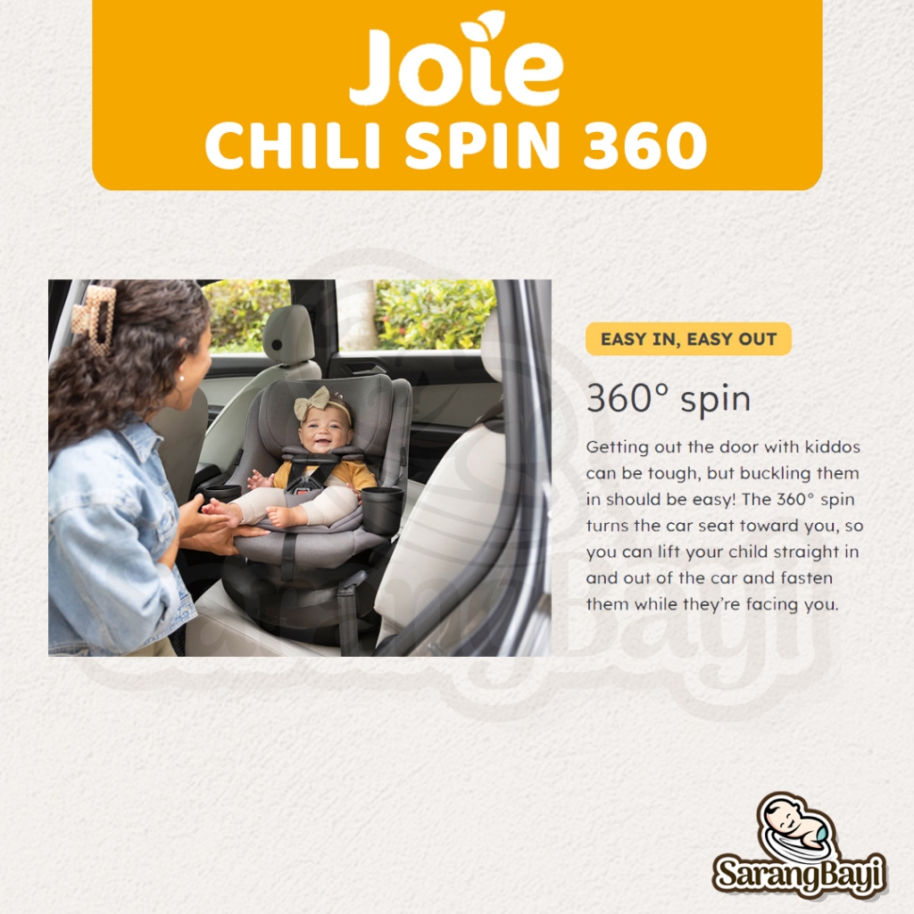 Joie Chili Spin 360 Rotating Car Seat / Tempat Duduk Mobil Anak Bayi