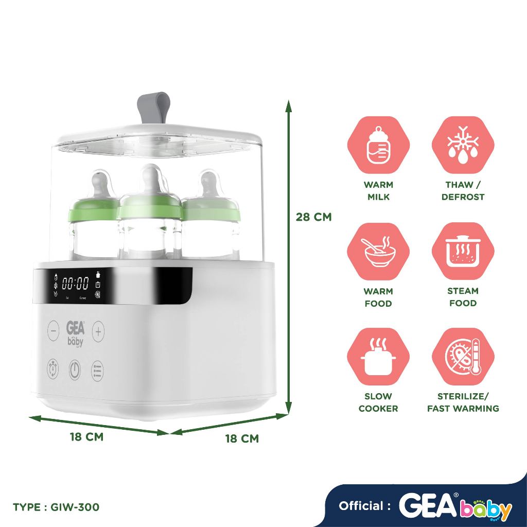GEA Baby Instant Multifunction Warmer Sterilizer GIW 300 / Mesin Penghangat Sterilisasi Multifungsi