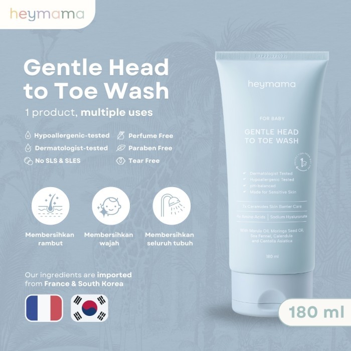 Heymama Gentle Head to Toe Wash / Shampoo Sabun Mandi Bayi 2 in 1