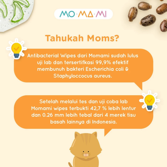 Momami Anti Bacterial Wipes Wet Tissue / Tisu Basah Anti Bakteri Bayi