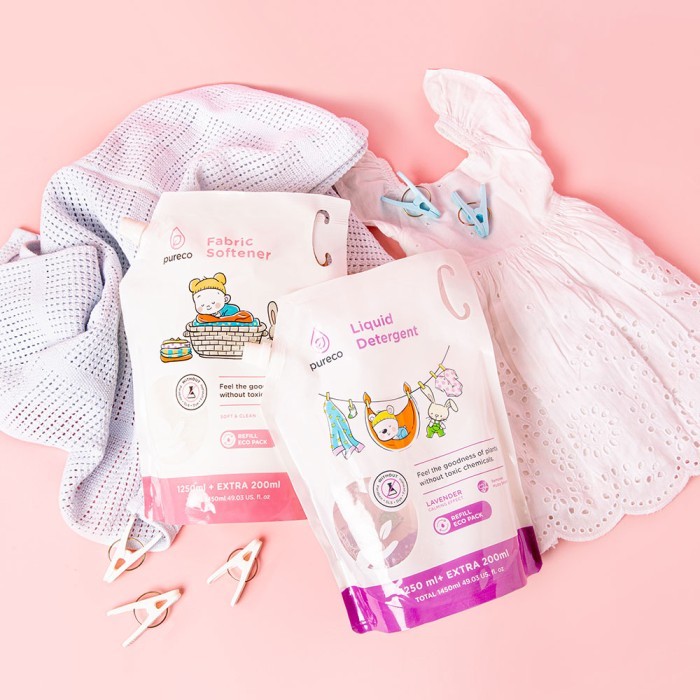 Pureco Fabric Softener / Pelembut Pakaian Bayi Home Size Refill Pouch