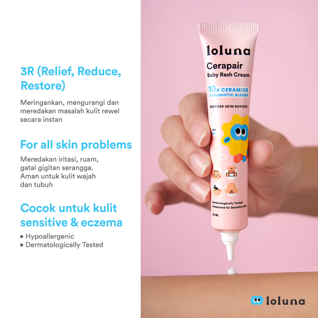 Loluna Cerapair Rash Cream / Krim Ruam Anak Bayi Ceramide Pair
