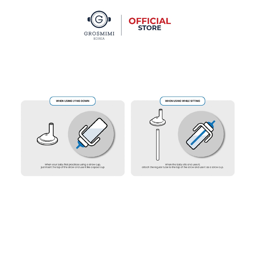 Grosmimi Replacement Straw Set Stage 2 / Sedotan Pengganti