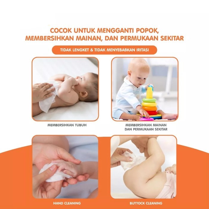 Mamiko Antibacterial Baby Wipes Wet Tissue 80s / Tisu Anti Bakteri 80 Lembar